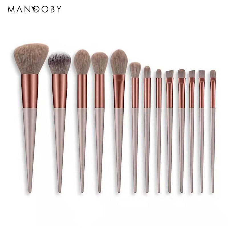 8/13Pcs Natural Makeup Brushes Soft Fluffy Hair Brushes Contour Eyeshadow Make Up Brushes Foundation Powder Beauty Tool Blending