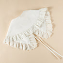 Royal Style Cotton Fake Collar Shawl Wrap Hollow Out Floral Lace Ruffled Trim Necklace Pointed Triangle Lapel Blouse