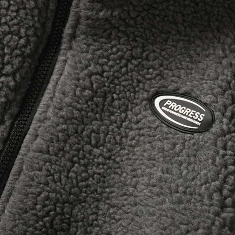 Hip Hop Winter Fleece Fluffy Jacket Streetwear Harajuku Fuzzy Zipper Coat Men Autumn Solid Color Lightweight Jackets Black Beige