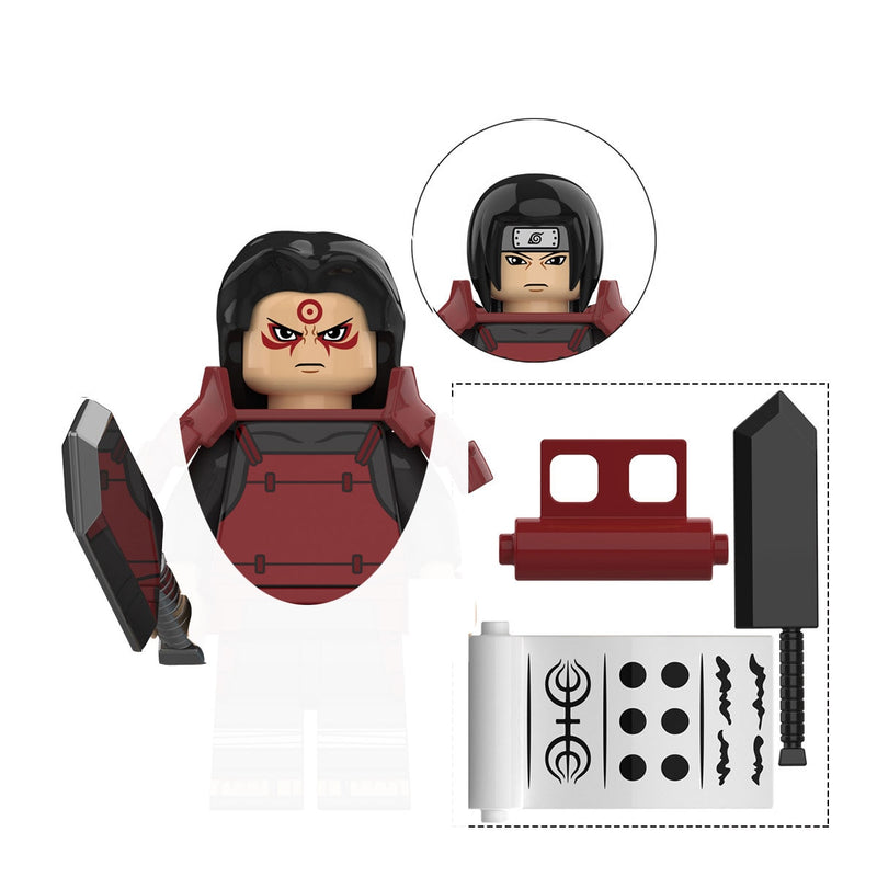 Naruto Sasuke Kakashi Akatsuki bricks Building Blocks Anime cartoon Mini Action Figures Heads Assembly Toys kids Christma Gifts