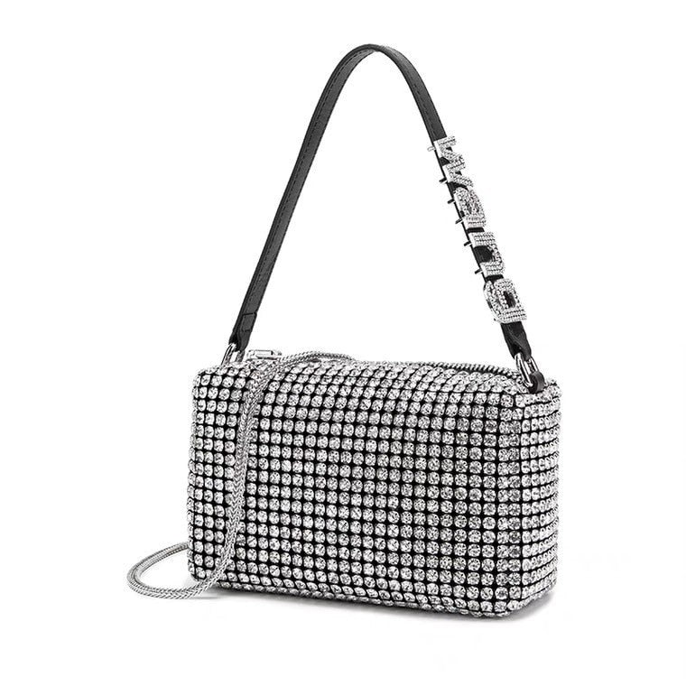 2022 new aw Diamonds bag women&#39;s leather chain inlaid with bright hand-held underarm women&#39;s bag designer women luxury handbags