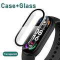 10D Film Glass for Xiaomi Mi band 6 5 7 4 Screen Protector Miband 6 5 Smart Watchband Full Protective Cover Case Strap Bracelet
