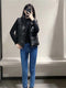 TRAF Women 2021 Fashion Leather Cotton Pocket Padded Waistcoat Vintage Sleeveless Female Outerwear Streetwear