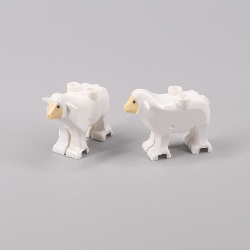 MOC City Animal Building Block Figures Goat Sheep Dog Lion Panda Cheetah Parrot DIY Farm Street View Accessories Bricks Toy Gift