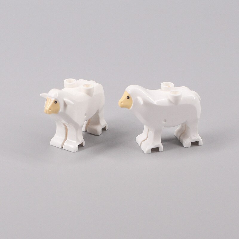 MOC City Animal Building Block Figures Goat Sheep Dog Lion Panda Cheetah Parrot DIY Farm Street View Accessories Bricks Toy Gift