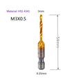 1-6pc M3 M4 M5 M6 M8 M10 Tap Drill Bits 1/4 Hex Shank Machine Hand Taps Titanium Coated HSS Drilling Tap Bits Thread Screw Tools