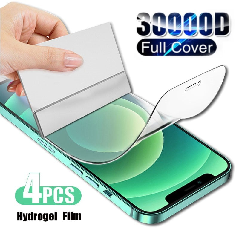4PCS Hydrogel Film for iphone 13 12 11 Pro max mini screen protector on iphone 13 12 11 XS max 8 7 6 6s plus X XR SE 2020 film