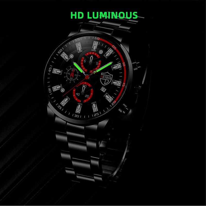Fashion Mens Sports Watches Luxury Men Business Stainless Steel Quartz Wristwatch Man Casual Leather Watch relogio masculino