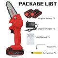 1080W 4 Inch 88VF Mini Electric Chain Saw with 1/2 Upgraded Battery Rechargeable Woodworking Pruning One-handed Saw Garden Tool