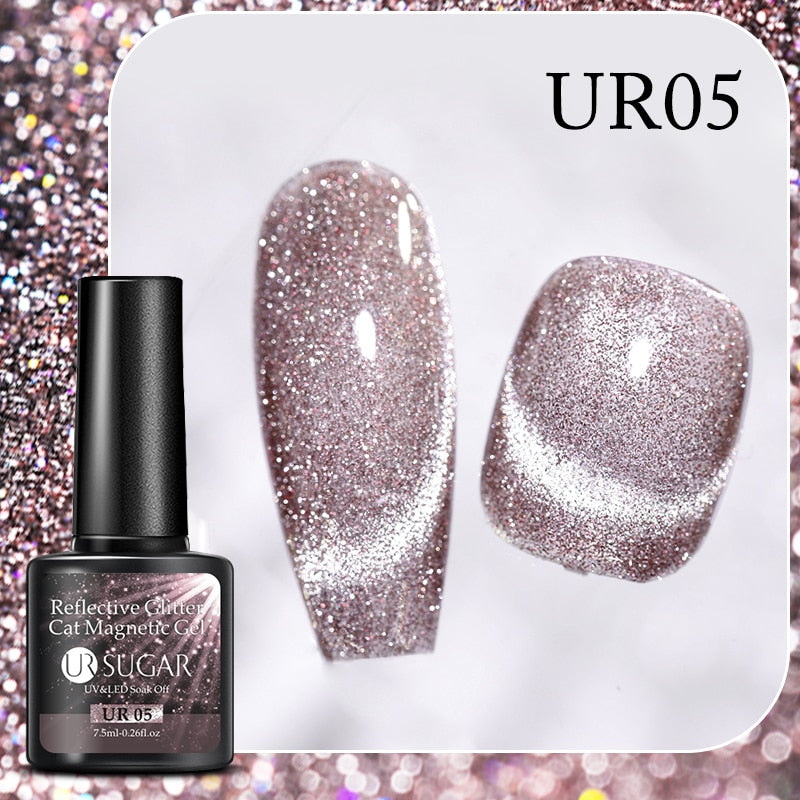 UR SUGAR Sparkling Gel Nail Polish Reflective Glitter Nail Gel Semi Permanent Nail Art Varnish For Manicures Need Base Top Coat