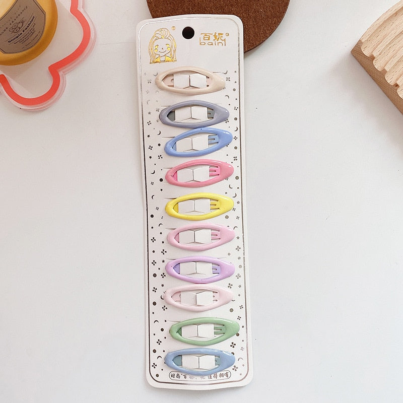 10pcs Snap Hair Clips for Girls Clip Pins BB Hairpins Color Metal Barrettes for Baby Children Women Girls Styling Accessories