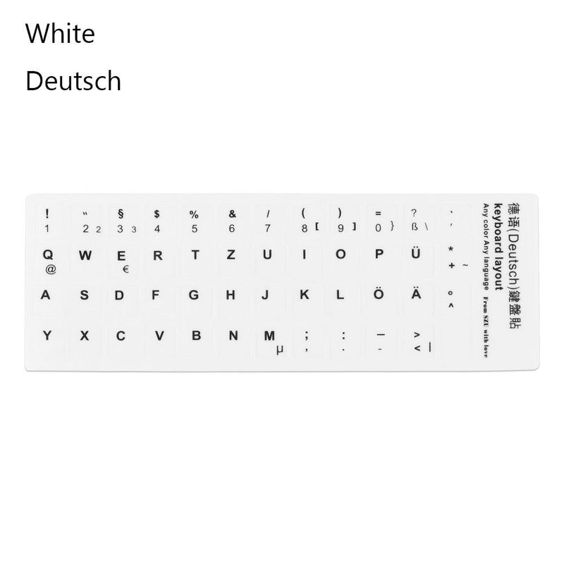 Keyboard Stickers Alphabet Layout English Russian Spanish Deutsch Arabic Laptop Desktop Tool Wear-resistant Non-slip Stickers