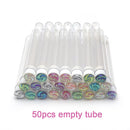 50pcs Reusable Eyelash Brush Tube Disposable Eyelash Wands Eyebrow Brush Replaceable Dust-proof Sparkling Broken Diamond Bottom