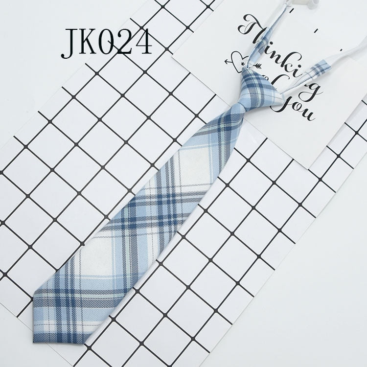 Shirt Necktie Women College Style JK Plaid Uniform  Detachable Collars Removable Ties Apparel Accessories галстук женский