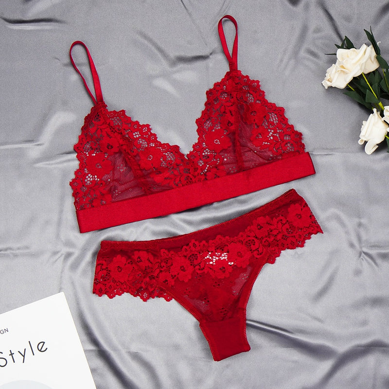 Full Lace Lingerie Set Sexy Women&
