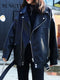 Sungtin Korean Faux Leather Jacket Women Belt Oversize BF Style Punk PU Women&#39;s Leather Jacket Streetwear High Street Biker Coat