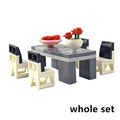 Food Building Blocks City Friend Accessories Bread Chips Roast Chicken Pizza Hot Dog Fish Fruit Carrot Basket Classic DIY Bricks
