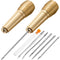 Leather Sewing Kit DIY Leather Sewing Awl Needle with Copper Handle Set Leather Canvas Tent Shoes Repairing Tool w/Nylon Thread