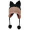 BomHCS Cute Fox Ears Beanie Winter Warm 100% Handmade Knit Hat