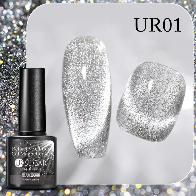 UR SUGAR Sparkling Gel Nail Polish Reflective Glitter Nail Gel Semi Permanent Nail Art Varnish For Manicures Need Base Top Coat