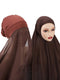 Instant Hijab With Cap Heavy Chiffon Jersey Hijab For Women Veil Muslim Fashion Islam Hijab Cap Scarf For Muslim Women Headscarf