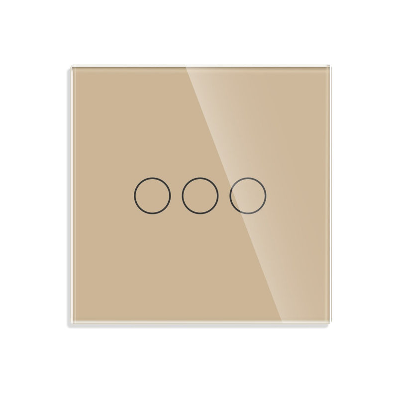 Bingoelec EU AC100-240V Tempered Black White Crystal Glass Touch Switch Panel Wall Light Sensor Button 1Gang 2gang LED Indicator