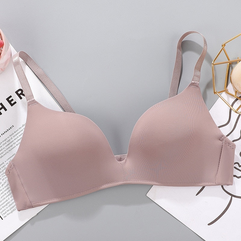 Sexy No Wire Push Up Underwear Women Seamless Bra Girls Students Breathable Thin Bras Female&
