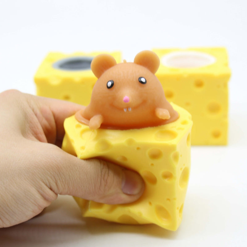 Stress-relieving pet Cheese mouse cheese pinch fun Stress ball vent squirrel cup prank toy