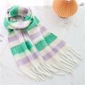 2022 New Women Plaid Scarf Winter Pashmina Shawls Cashmere Thick Wraps Lady Tassel Warm Scarves Rainbow Hairy Bufanda