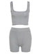 2022 High Stretch Solid Color Yoga Set Sleeveless Crop Top +Short Gym Leggings Women Tracksuit Running Sportwear 2 Piece Set