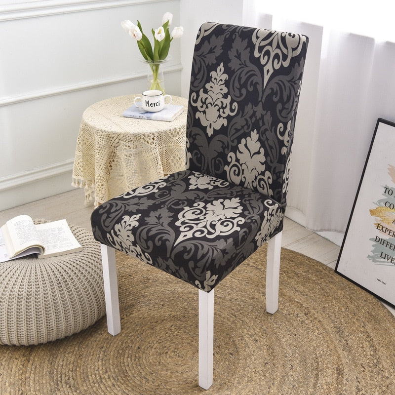 Spandex Chair Cover Stretch Home Dining Elastic Floral Print Chair Covers Multifunctional Spandex Elastic Cloth Universal Size
