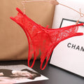 Poblador Sexy Lingerie Women&#39;s Panties Crotch Opening Transparent G-strings Thongs Solid Bowknot Underwear for Women Lace Pantys