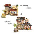 New LOZ Creative Sea Fish Food House Model Building Block MOC Retail Store With Figure Dolls Bricks Sets Boys Toys Kids Gifts
