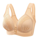 3PCS New Arrival Large Size Front Button Comfortable Gather Bra Breathable Thin Section Without Steel Ring Women Underwear 105