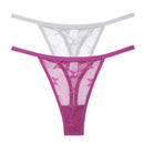 2PCS/Set Mesh Transparent Thong Women Panties Underwear Women Seamless G-String Female Underpants Intimates Lingerie S-XL
