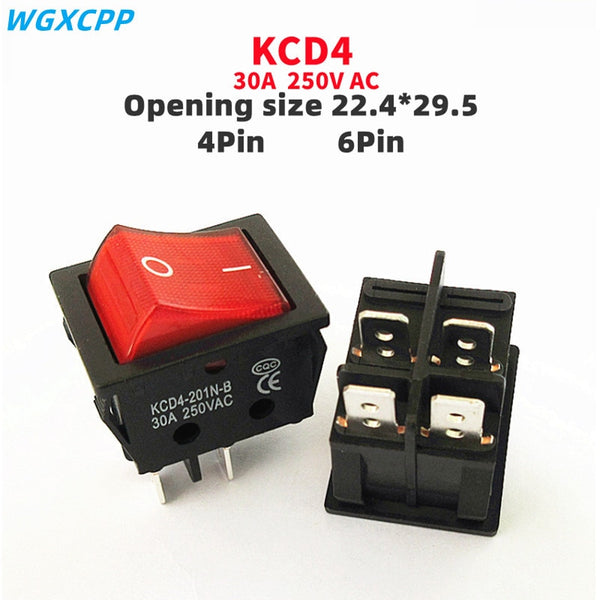 1 PCS,30/35A 250/125V AC High Current,ON/OFF,Special for Eelding Machine,KCD4,Sterling Silver Point,Rocker Power Button Switches