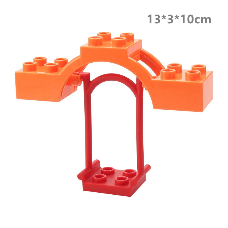 Big Building Blocks Compatible Slide Swing Seesaw Park Playground Series Large Bricks Children Educational Creative Toy Kid Gift