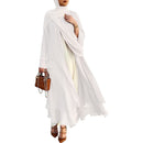 Ramadan Open Chiffon Abaya Dubai Women Sash Marocain Kaftan Eid Hijab Long Robe Muslim Fashion Clothes Turkey Vestido De Mujer