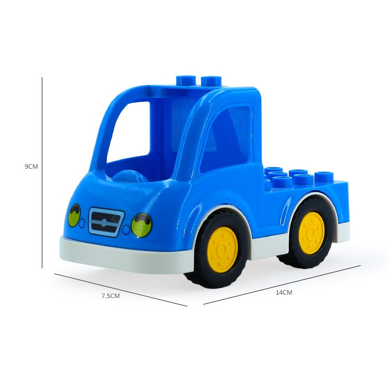 Big Building Blocks Accessories Compatible Large Bricks Children Kids Truck Car Bus City Traffic Series Assembly Educational Toy