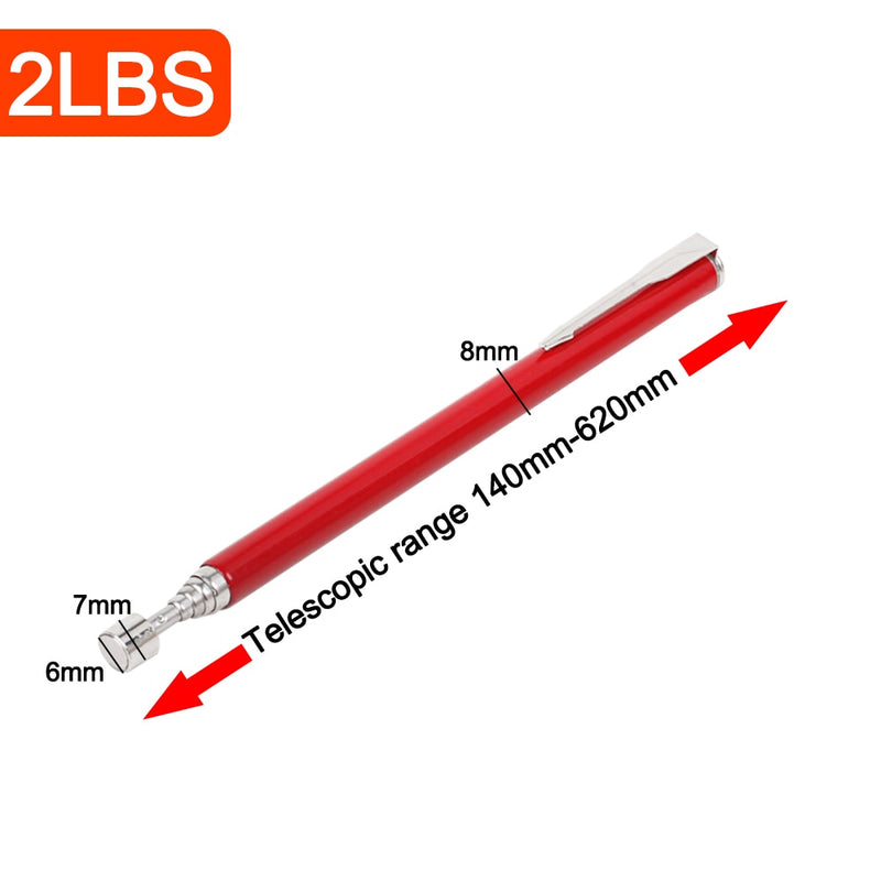 Telescopic Magnetic Pen with Light Mini Portable Magnet Pick Up Tool Extendable Pickup Rod Stick for Picking Up Screws Nut Bolt