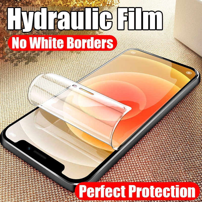 4PCS Full Cover Hydrogel Film On The For iPhone 13 12 11 14 Pro Max For iPhone X XR XS MAX 6 7 8 Plus 11 12 13 Screen Protector
