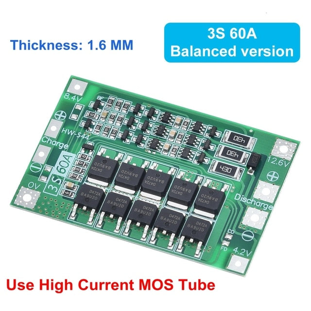 3S/4S 40A 60A Li-ion Lithium Battery Charger Protection Board 18650 BMS For Drill Motor 11.1V 12.6V/14.8V 16.8V Enhance/Balance