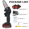 1080W 4 Inch 88VF Mini Electric Chain Saw with 1/2 Upgraded Battery Rechargeable Woodworking Pruning One-handed Saw Garden Tool