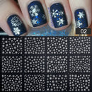 12 Designs Nail Stickers Set Mixed Floral Geometric Nail Art Water Transfer Decals Sliders Flower Leaves Manicures Decoration