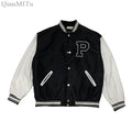 Autumn Winter Fashion Bomber Jackets for Women Streetwear Baseball Uniform Oversized Coat Jackets and Coats Loose student
