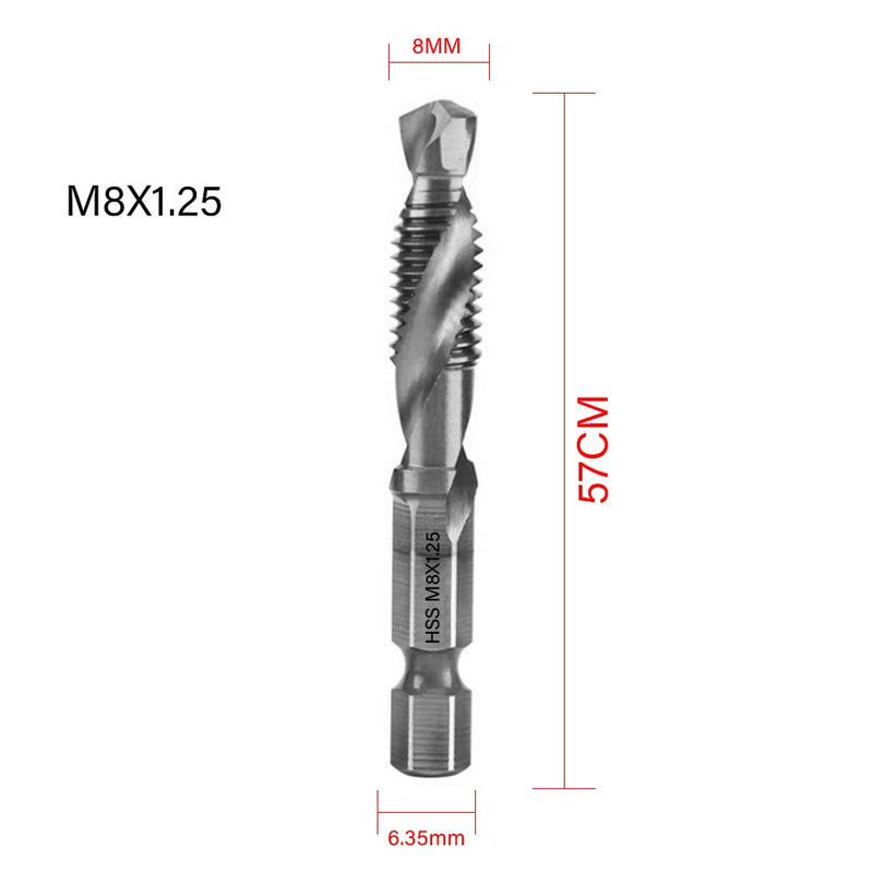 New Titanium Plated Hex Shank HSS Screw Thread Metric Tap Drill Bits Screw Machine Compound M3 M4 M5 M6 M8 M10 Hand Tools