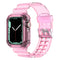Clear Band + Case for Apple Watch 8 7 6 SE 5 3 2 Soft Transparent silicone Strap for iwatch Strap 40mm 44mm 42MM 41MM 45MM 49MM