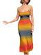 Sleeveless Backless Maxi Dress Women 2022 Summer Bodycon Elegant Sexy Tie Dye Outfits Ladies Birthday Party Club Sundress