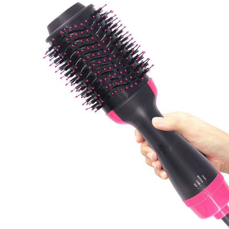 3 In1 Hair Curler Dryer Brush Electric Blow Dryer Comb Hair Curling Wand Detachable Brush Kit Negative Ion Straightener