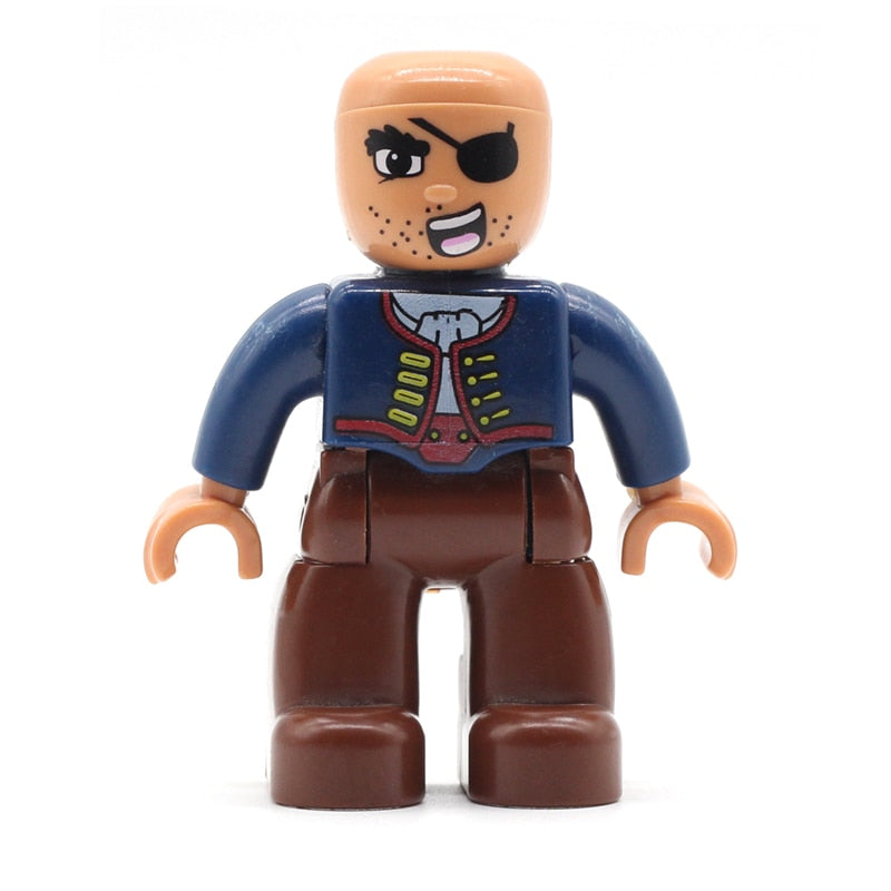 Big Size Action Figures City Princess Policemen Family Building Block Doll Character Accessory Toys Assembly Children Kids Gift